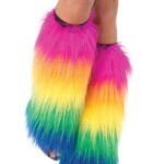 Furry Rainbow Leg Warmers 3925 - multicolor - o-s