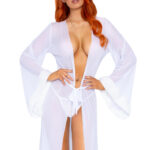 Robe & string panty 86110 - white - o-s