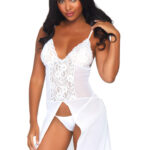 High slit gown and string 88018 - white - o-s