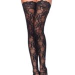 Stay up of floral lace 9985 - black - o-s